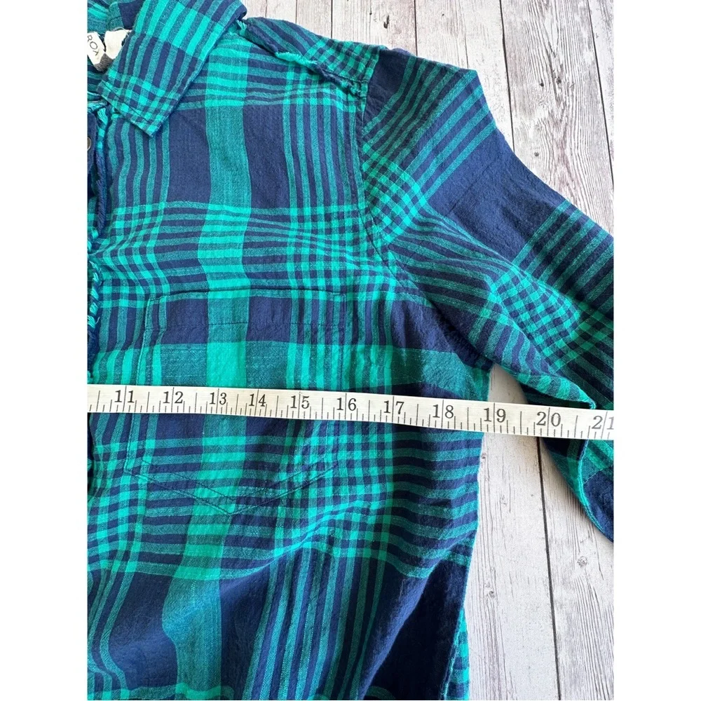 Roxy Front Tie Plaid Button Up - Picture 4 of 7